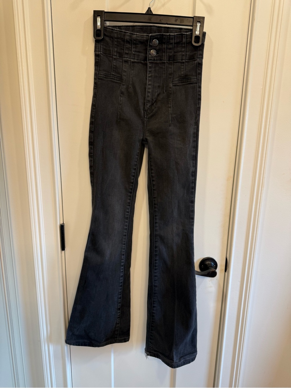 We The Free Black High-Waist Flare Jeans